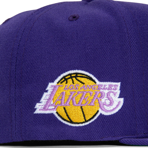 Mitchell & Ness Pop UV Los Angeles Lakers Patch Snapback Showtime Hat - Purple