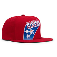 Mitchell & Ness Pop UV Philadelphia 76ers Patch Snapback Hat - Red