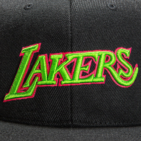 Mitchell & Ness Color Bomb Los Angeles Lakers 50th Anniversary Patch Hat - Black