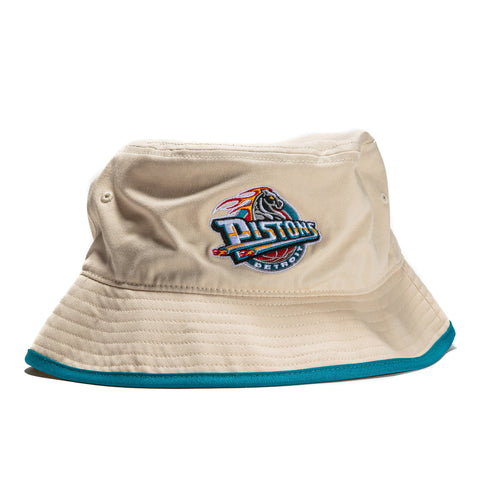 Mitchell & Ness Detroit Pistons Bucket Hat - Off White