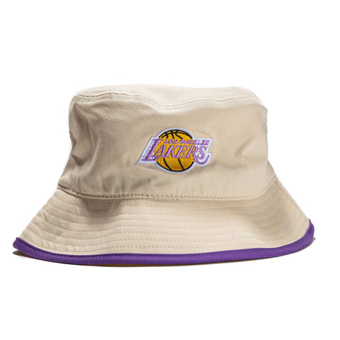 Mitchell & Ness Los Angeles Lakers Bucket Hat - Off White