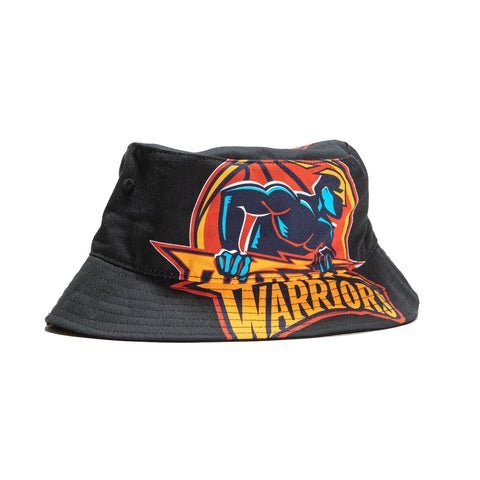 Mitchell & Ness Cut Up Golden State Warriors Bucket Hat - Black