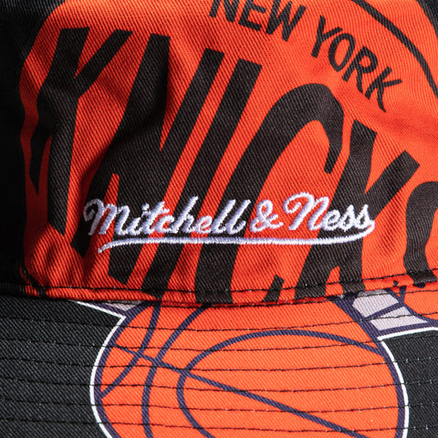 Mitchell & Ness Cut Up New York Knicks Bucket Hat - Black