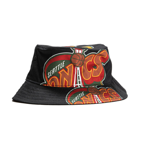 Mitchell & Ness Cut Up Seattle Sonics Bucket Hat - Black