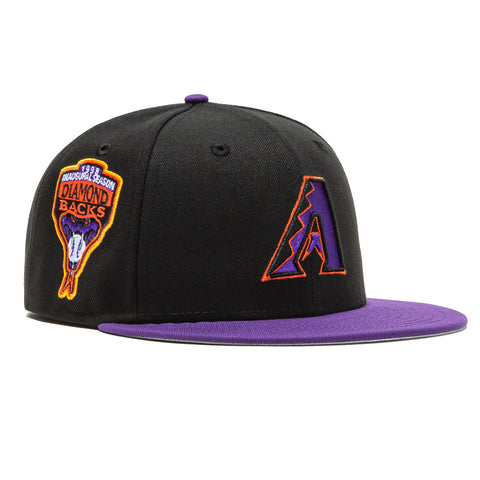 New Era 59Fifty Cool Fashion Arizona Diamondbacks Inaugural Patch A Hat - Black, Purple, Orange