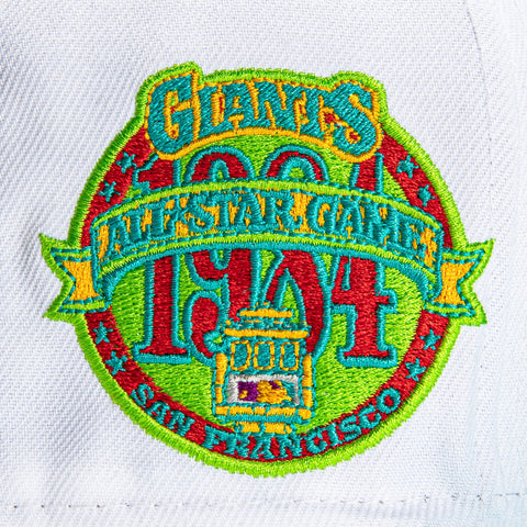 New Era 59Fifty Teal Lime San Francisco Giants 1984 All Star Game Patch Hat - White, Teal