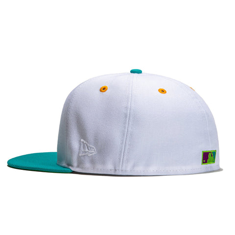 New Era 59Fifty Teal Lime Chicago Cubs Wrigley Field Patch Alternate Hat - White, Teal