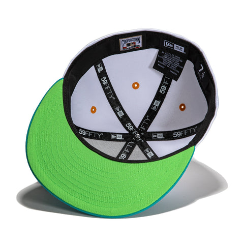 New Era 59Fifty Teal Lime Washington Nationals 10th Anniversary Patch Hat - White, Teal
