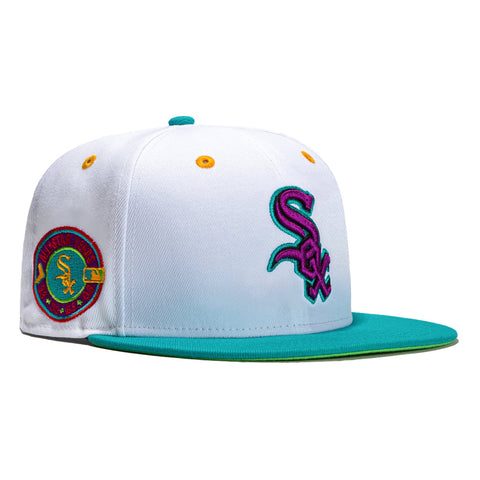 New Era 59Fifty Teal Lime Chicago White Sox All Star Game Years Patch Hat - White, Teal