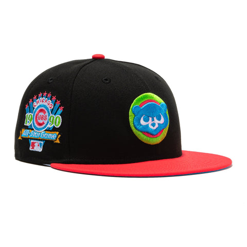 New Era 59Fifty Hat Wheels Chicago Cubs 1990 All Star Game Patch Hat - Black, Infrared