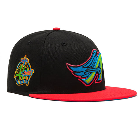New Era 59Fifty Hat Wheels Los Angeles Angels 40th Anniversary Patch Hat - Black, Infrared