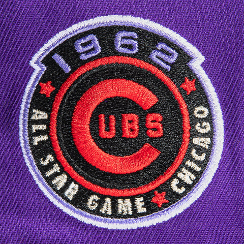 New Era 59Fifty T-Dot Chicago Cubs 1962 All Star Game Patch Alternate Hat - Purple, Black, Red