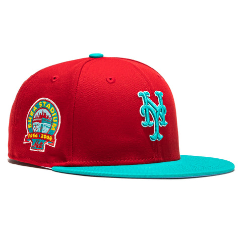 New Era 59Fifty Captain Planet 2.0 New York Mets Shea Stadium Patch Hat - Red, Teal