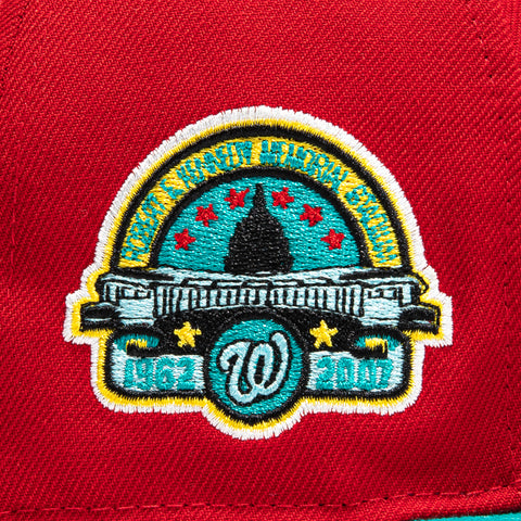 New Era 59Fifty Captain Planet 2.0 Washington Nationals RFK Stadium Patch Hat - Red, Teal