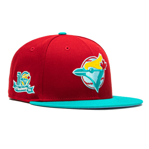 New Era 59FIFTY Captain Planet 2.0 Toronto Blue Jays 10th Anniversary Patch Hat - Red, Teal Red/Teal / 7 3/8