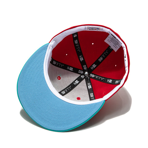 New Era 59Fifty Captain Planet 2.0 Toronto Blue Jays 10th Anniversary Patch Hat - Red, Teal