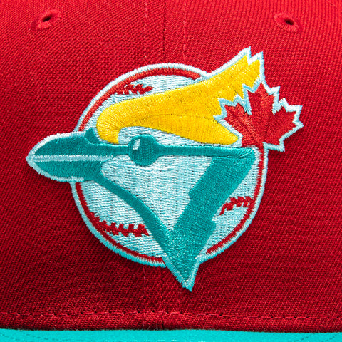 New Era 59Fifty Captain Planet 2.0 Toronto Blue Jays 10th Anniversary Patch Hat - Red, Teal