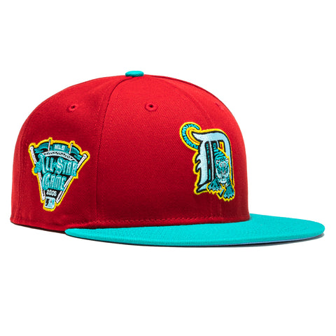 New Era 59Fifty Captain Planet 2.0 Detroit Tigers 2005 All Star Game Patch Alternate Hat - Red, Teal