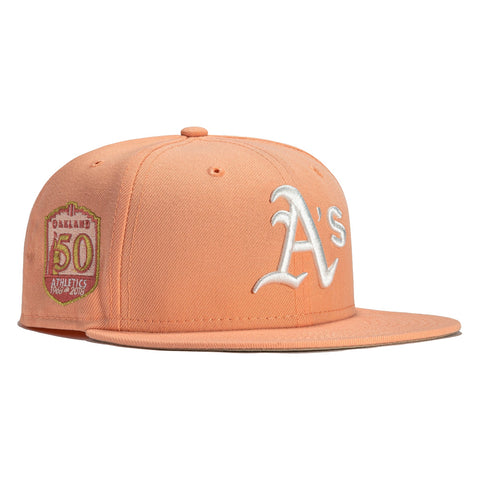 New Era 59Fifty Rose Gold Oakland Athletics 50th Anniversary Patch Hat - Rose Gold