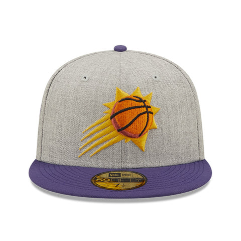 New Era 59Fifty Phoenix Suns Logo Patch Hat - Heather Gray, Purple