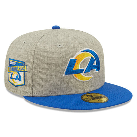 New Era 59Fifty Los Angeles Rams Logo Patch Hat - Heather Gray, Royal