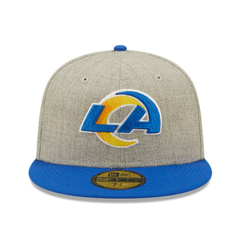 New Era 59Fifty Los Angeles Rams Logo Patch Hat - Heather Gray, Royal