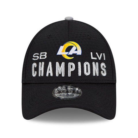 New Era 9Forty Los Angeles Rams 2022 Super Bowl Champions Locker Room Snapback Hat - Black