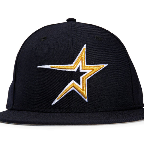New Era 59Fifty Retro On-Field Houston Astros 1994 Hat - Navy, Metallic Gold