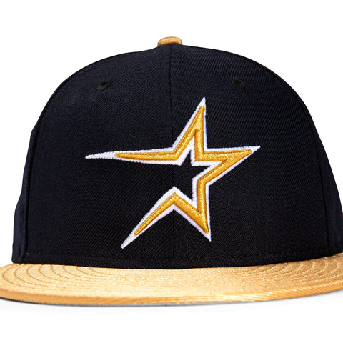 New Era 59Fifty Retro On-Field Houston Astros Game Hat - Navy, Metallic Gold