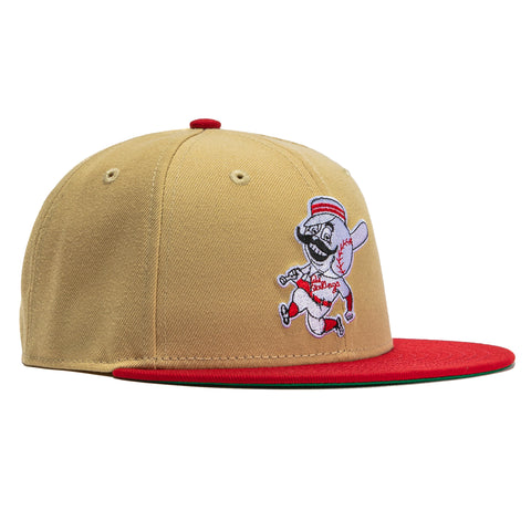 New Era 59Fifty Cincinnati Reds Mr. Redlegs Hat - Tan, Red
