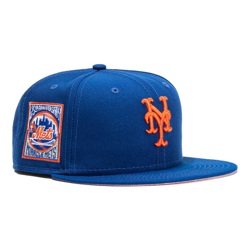 New Era 59Fifty New York Mets 25th Anniversary Patch Pink UV Hat - Royal