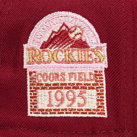 Exclusive New Era 59Fifty Red Velvet Colorado Rockies Inaugural Patch Hat - Cardinal