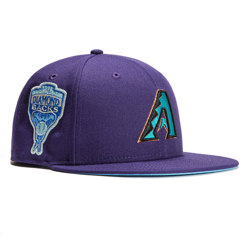 New Era 59Fifty Arizona Diamondbacks Inaugural Patch Icy UV A Hat - Purple, Light Blue