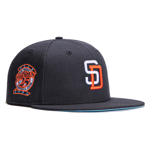 New Era 59Fifty San Diego Padres 25th Anniversary Patch Icy UV Hat - Navy, Light Blue