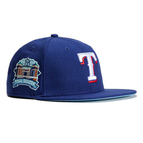 New Era 59Fifty Texas Rangers Final Season Patch Icy UV Hat - Royal, Light Blue