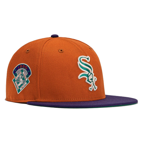 New Era 59Fifty Cactus Fruit Chicago White Sox 1950 All Star Game Patch Hat- Burnt Orange, Purple