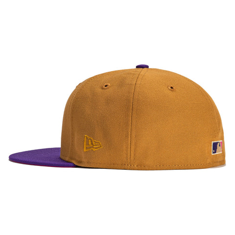 New Era 59Fifty Parks HOT Valley Los Angeles Angels 25th Anniversary Patch Hat - Tan, Purple