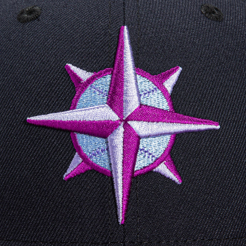 New Era 59Fifty Grape Jelly Seattle Mariners 40th Anniversary Patch Alternate Hat- Navy, Purple