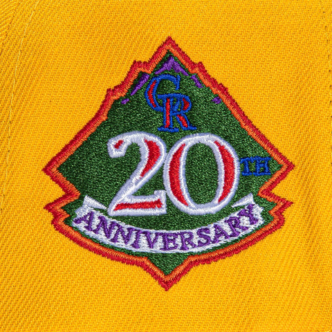 New Era 59Fifty Crayon Colorado Rockies 20th Anniversary Patch Hat - Gold, Green