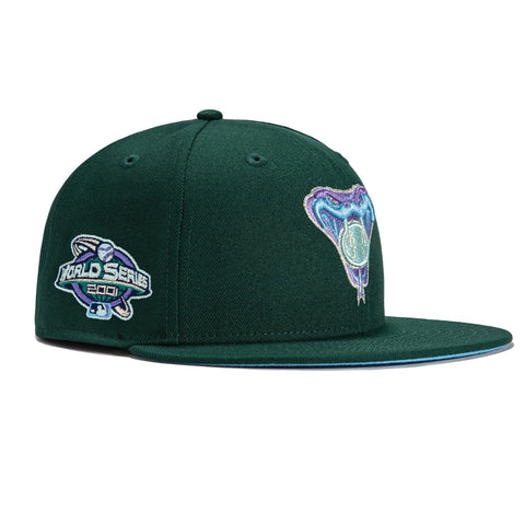 New Era 59Fifty Arizona Diamondbacks 2001 World Series Patch Icy UV Snakehead Hat - Green