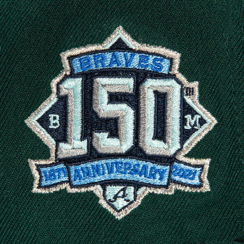 New Era 59Fifty Atlanta Braves 150th Anniversary Patch Icy UV BP Hat - Green