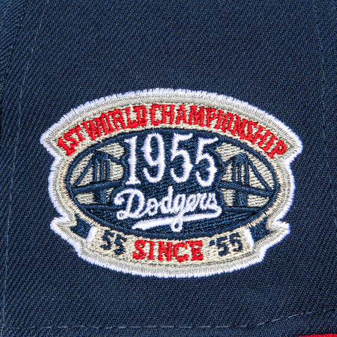 New Era 59Fifty Brooklyn Dodgers 1955 World Series Champions Patch Hat - Navy, Red