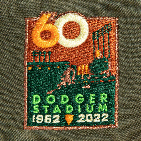 New Era 59Fifty Los Angeles Dodgers 60th Anniversary Stadium Patch Hat - Olive, Burnt Orange