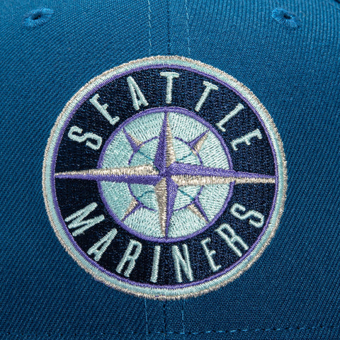 New Era 59Fifty Seattle Mariners 40th Anniversary Patch Logo Hat - Indigo, Purple, Light Blue