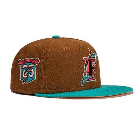 New Era 59Fifty Miami Marlins 25th Anniversary Patch Hat - Brown, Teal, Peach