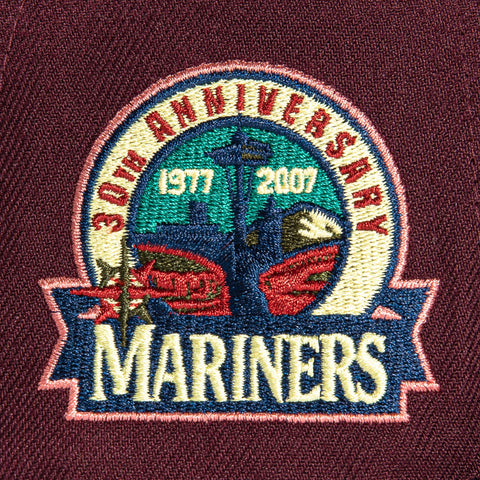 New Era 59Fifty Seattle Mariners 30th Anniversary Patch Hat - Maroon, Navy