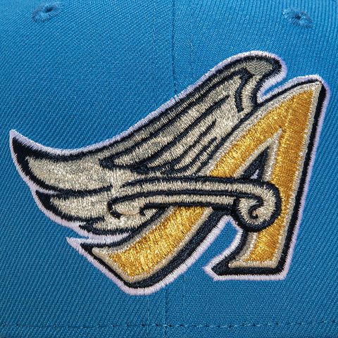 New Era 59Fifty Los Angeles Angels 40th Anniversary Patch Hat - Light Blue, Metallic Gold