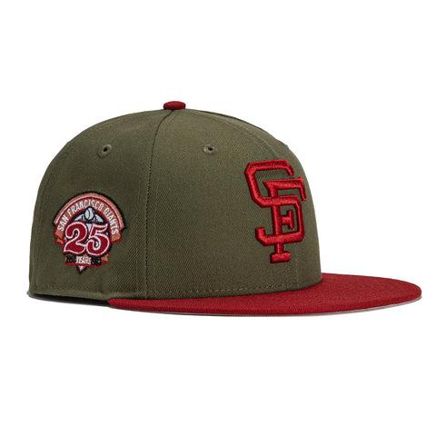 New Era 59Fifty San Francisco Giants 25th Anniversary Patch Hat - Olive, Brick