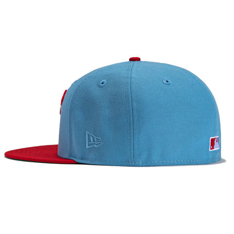 New Era 59Fifty Chicago White Sox Logo Patch Jersey Hat- Light Blue, Red