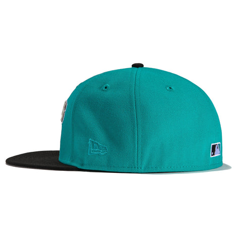 New Era 59Fifty Miami Marlins 10th Anniversary Patch Jersey Hat- Teal, Black